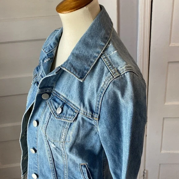 GAP Distressed Denim Jacket, Size XS - Picture 7 of 17